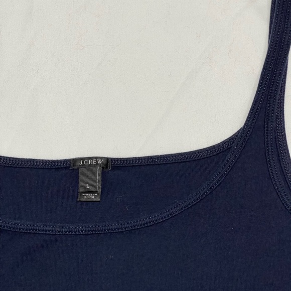 J. Crew 100% Cotton Perfect Fit Navy Blue Tank Top Size Large - Picture 4 of 5